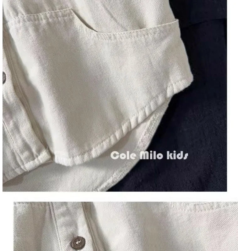 Boys Baby's Kids Blouse Coat Jacket Outwear Cotton 2024 Lapel Spring Autumn Shirts Outwear Sunscreen Beach Children's Clothing