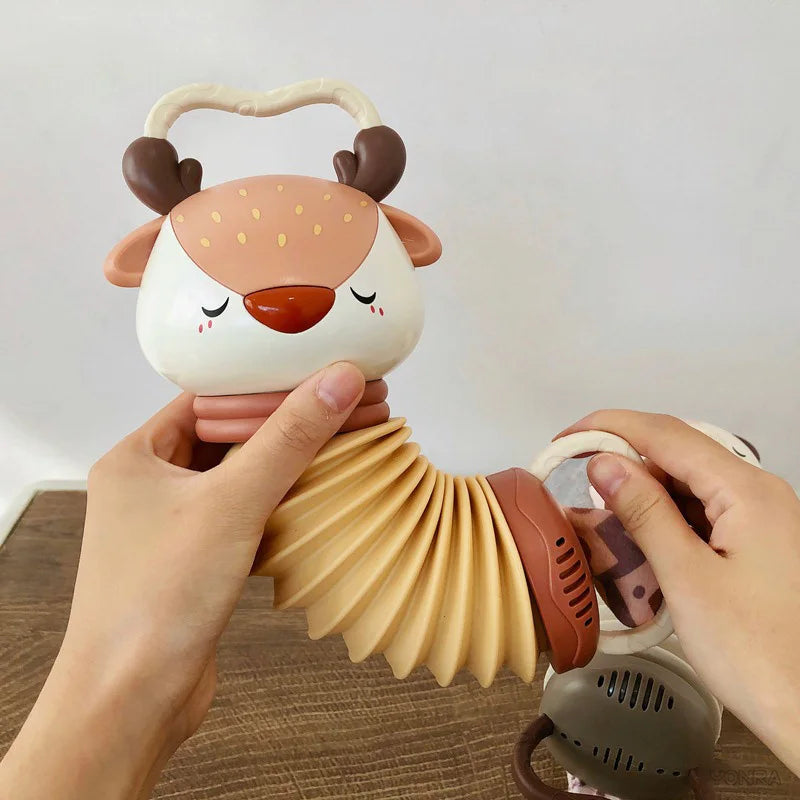2-in-1 Electronic Accordion Baby Crib Pendant Bed Bell Stroller Toddler Rattles Sensory For Newborn Toys 0 12 24 36 Months