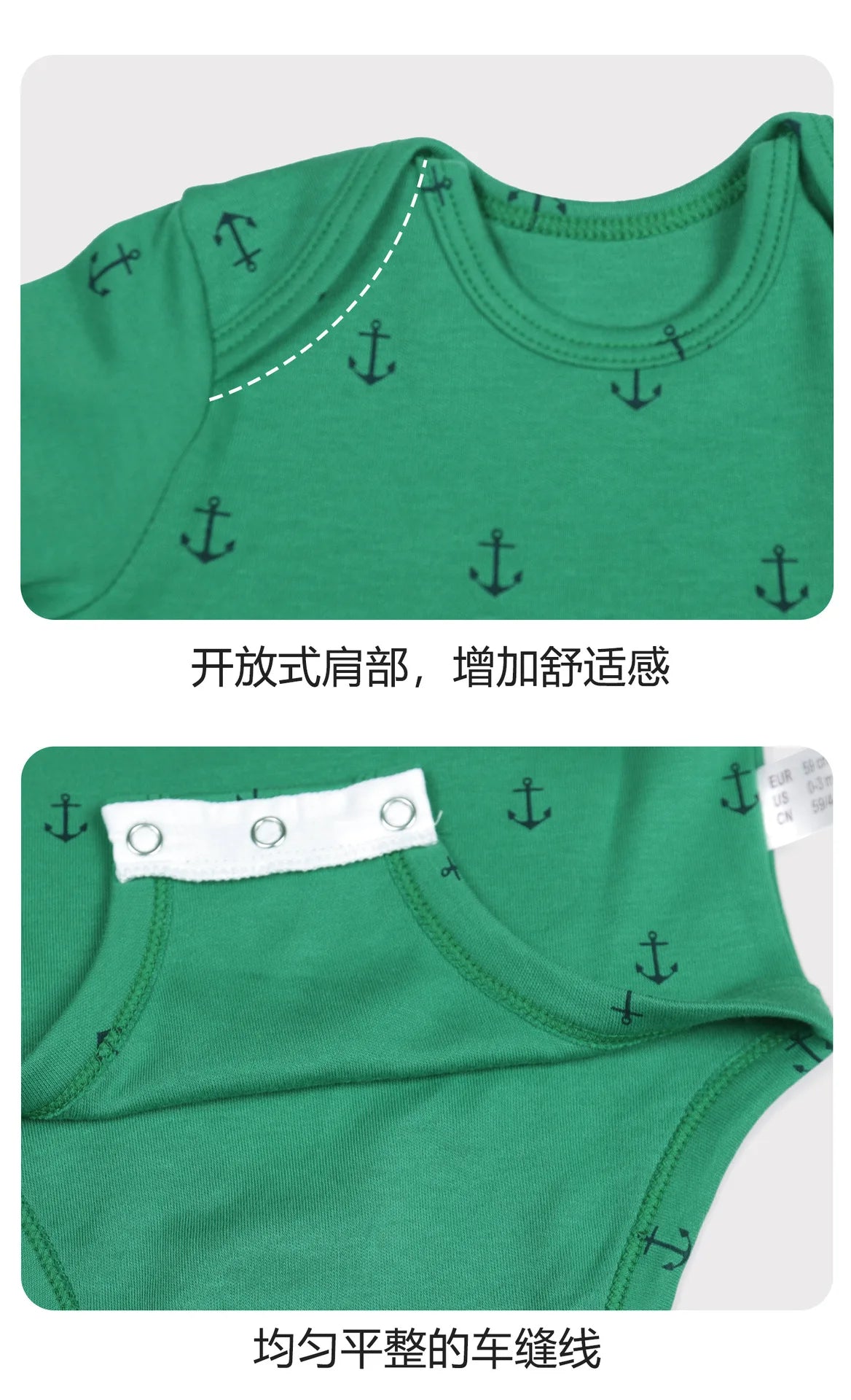 Children's Clothing Four Seasons New Baby Short-sleeved Triangle Pajamas Crawling Clothes Baby Onesie
