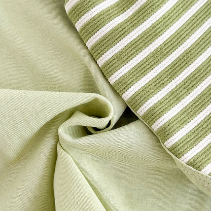 Toddler Baby Summer Casual Clothes Sets Solid Color With Pocket T-shirt Tops+Striped Triangle Shorts Boys Girls Clothes 2Pcs/Set