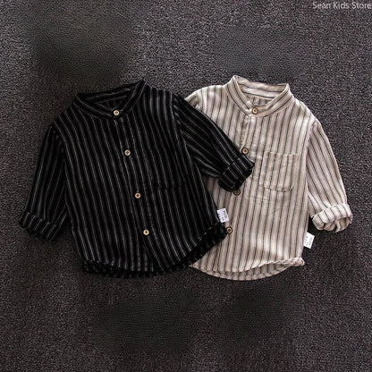 New Toddler for Kids Spring Children Clothes Boys Shirts Blouses Long Sleeve Strip Shirt Casual Cotton Shirts Tops Camisas
