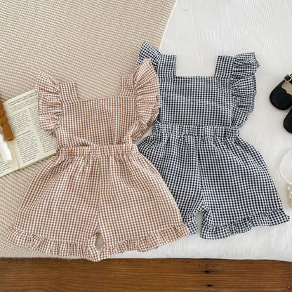 Toddler Girl Clothes Summer Baby Clothing Set Casual Flying Sleeve Tank Top+Shorts Set For Children Casual Daily Outside Outfits