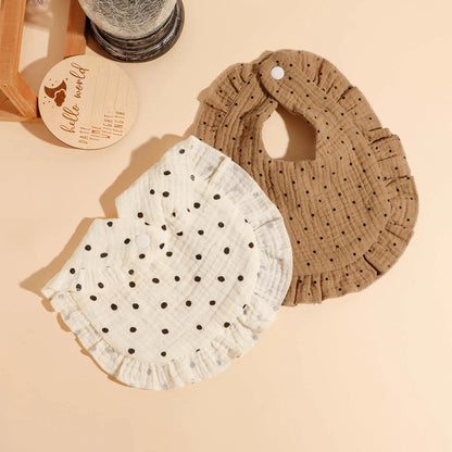 3pcs Baby Cute Ruffle Edge Saliva Towel Kids Feeding Anti Dirty Bibs Infant Burp Cloth Newborn Fashion Gift Set Accessories