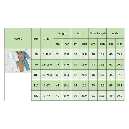 Toddler Boy Linen Outfit Baby Boy Fall Winter Clothes Set Button-Down Shirt Tops Cotton Linen Pants 2PCS
