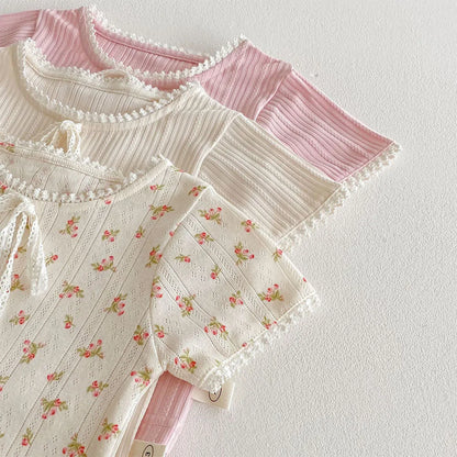 Toddler Girl Summer T Shirt Cotton Solid Color Floral Fashion Little Girls Clothes Kids Shirts New Arrival 2025