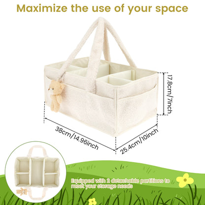 Baby Diaper Caddy Large Organizer Tote Bag for Baby essentials Boy or Girl Baby Shower Basket Nursery Must Haves Newborn Caddie