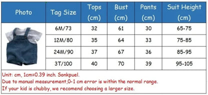 0-3 Years Toddler Baby Boy Clothes Sets Summer Short Sleeve Baby Tops Tee Overall Pants Casual Baby Girl Outfits Clothing