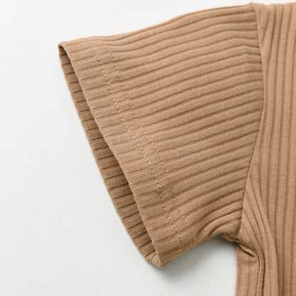 Newborn infant Baby Boy Casual Clothes Set Summer New Solid Knitted Short Sleeve Romper Top and Shorts Two-piece Outfit for Boys