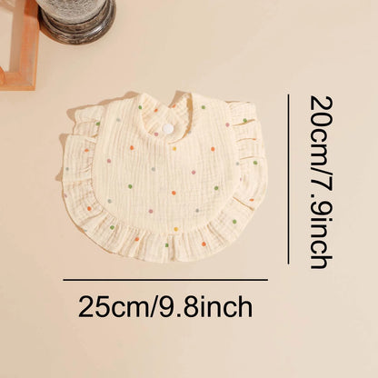 3pcs Baby Cute Ruffle Edge Saliva Towel Kids Feeding Anti Dirty Bibs Infant Burp Cloth Newborn Fashion Gift Set Accessories