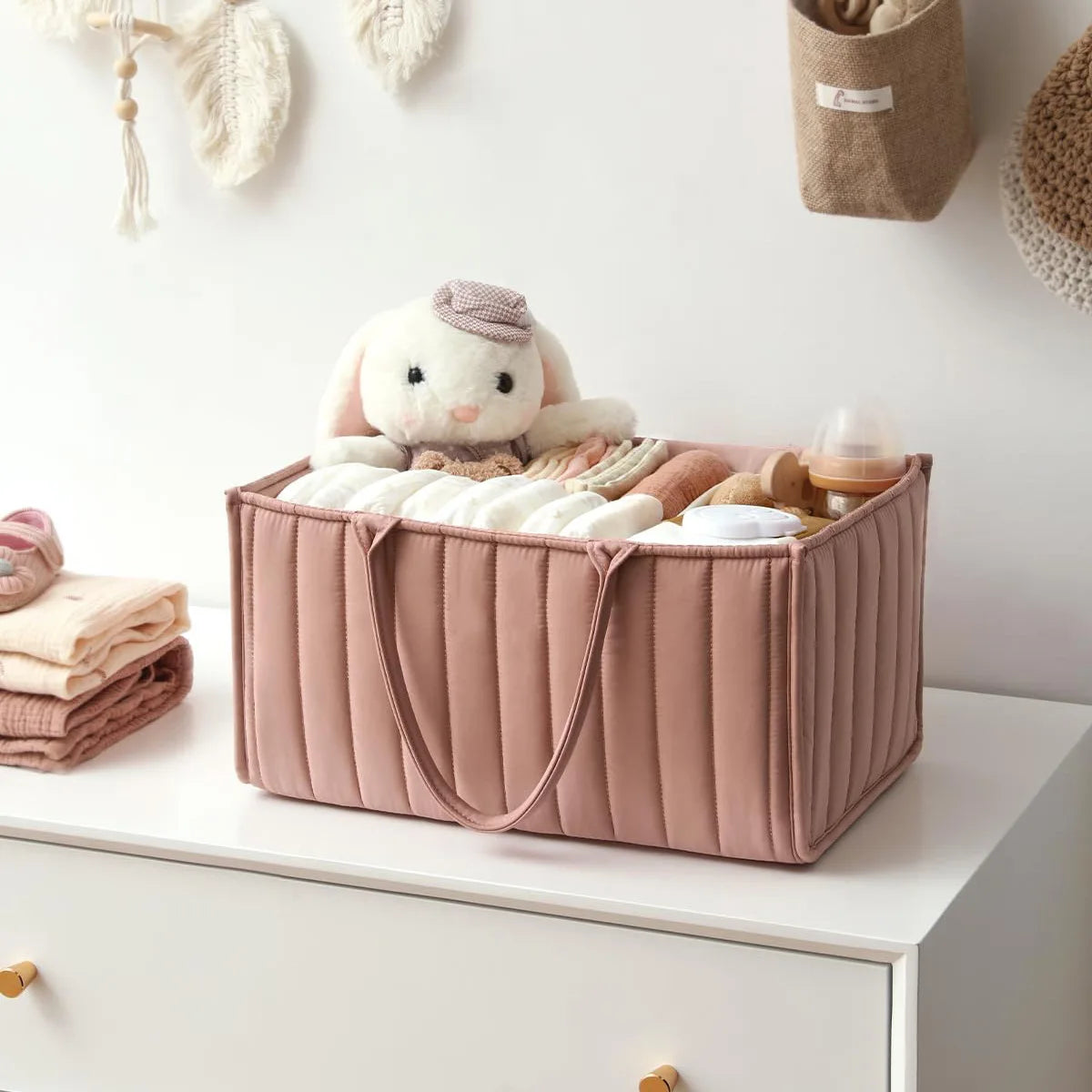 Baby Multifunctional Diaper Organizer Bag Folding Portable Stackers & Caddies High Capacity Storage for Baby Things mommy bags