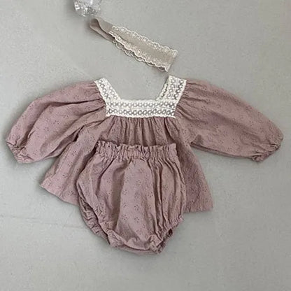 Newborn Baby Girls Clothing Set Ruffle Collar Lapel Top+Bread Pants  Casual Suit Autumn Spring Toddler Baby Girl Clothes Suit