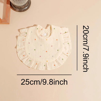 3pcs Baby Cute Ruffle Edge Saliva Towel Kids Feeding Anti Dirty Bibs Infant Burp Cloth Newborn Fashion Gift Set Accessories