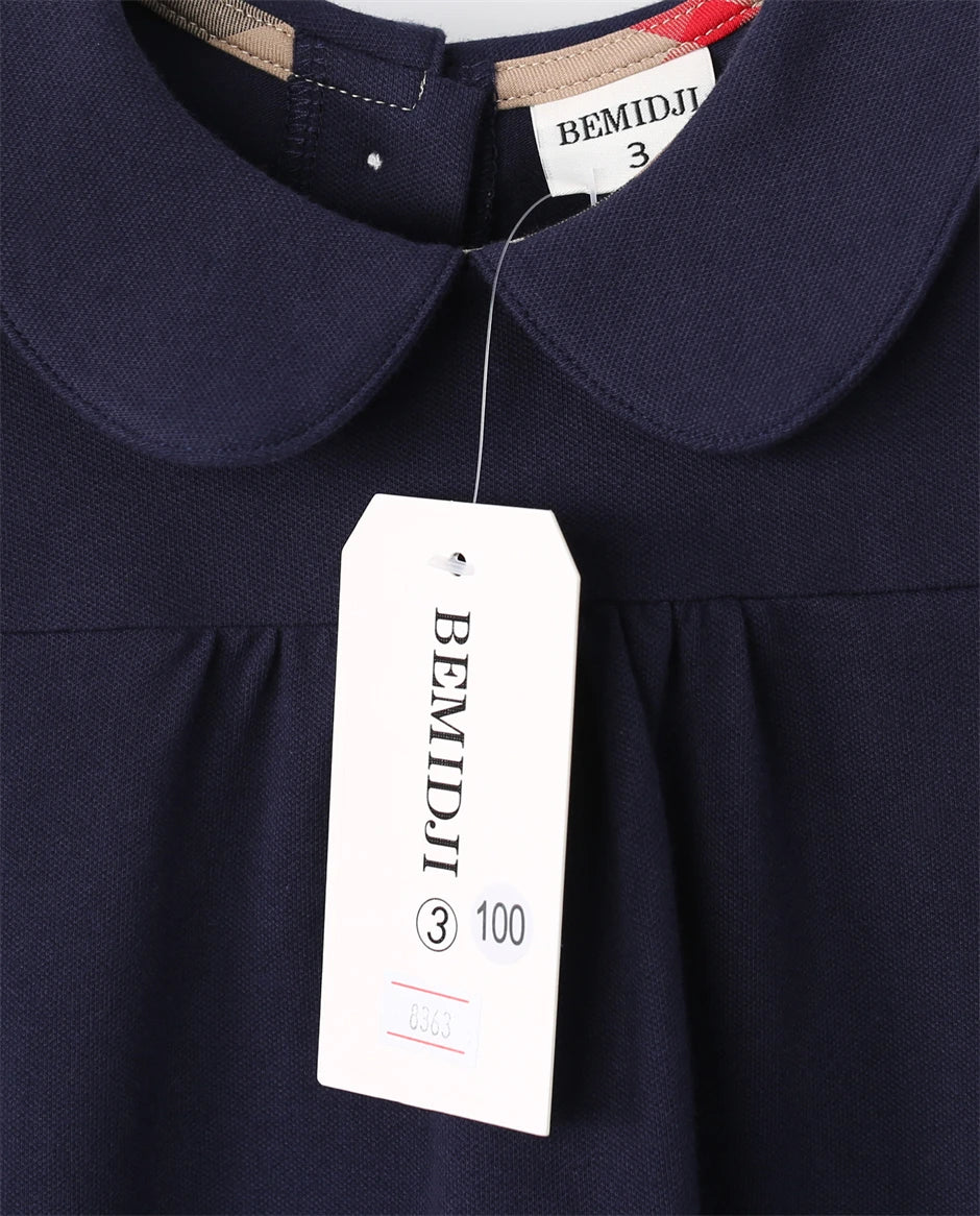 Baby Girl Dresses Summer Flying Sleeve Striped Cotton Thin Toddler Kids Costume  Infant Children Clothes Back Button Design