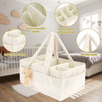 Baby Diaper Caddy Large Organizer Tote Bag for Baby essentials Boy or Girl Baby Shower Basket Nursery Must Haves Newborn Caddie