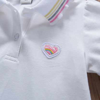 Toddler Girls' Dress Ages 2-6 Yellow Collared Summer Cotton Clothes for Children Cute Casual Outfit