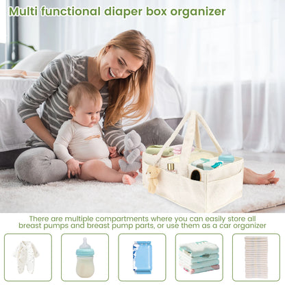 Baby Diaper Caddy Large Organizer Tote Bag for Baby essentials Boy or Girl Baby Shower Basket Nursery Must Haves Newborn Caddie