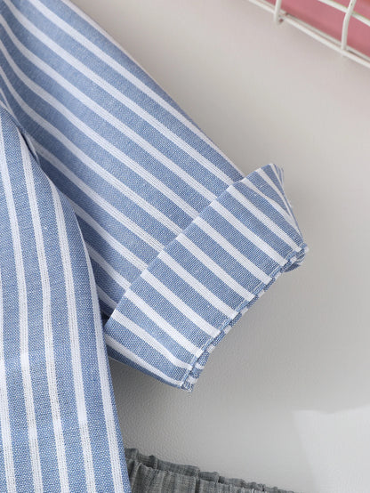 Baby Boy Clothes Set Toddler Boys Striped Tops Summer 2-Piece Outfit with Shorts Casual Infant Children's Sets Clothing For 1-3Y