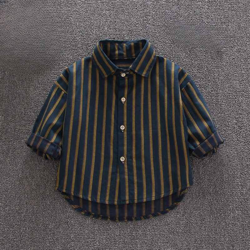 New Toddler for Kids Spring Children Clothes Boys Shirts Blouses Long Sleeve Strip Shirt Casual Cotton Shirts Tops Camisas