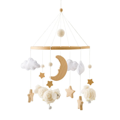 Baby Crib Mobile Rattle Toy For 0-12 Months Cartoon Felt Forest Animal Bed Bell Hanging Wooden Bracket Mobile Newbaby Rattle Toy