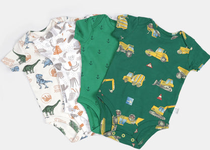Children's Clothing Four Seasons New Baby Short-sleeved Triangle Pajamas Crawling Clothes Baby Onesie