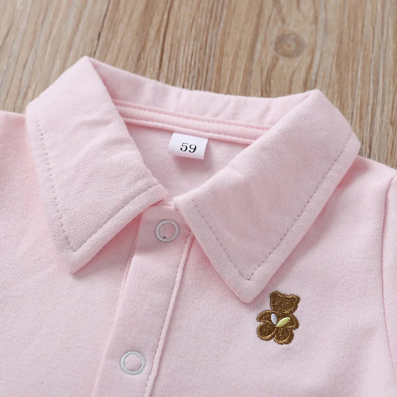 Newborn Baby Boy Romper 0-12 Months 2023 Summer Solid 5 Colours Polo Babe Girl Clothes Jumpsuit