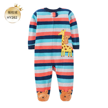 Newborn Baby Boy Clothes Fleece Warm Infant Baby Rompers Spring Autumn Toddler Girls Jumpsuit Kids Costume