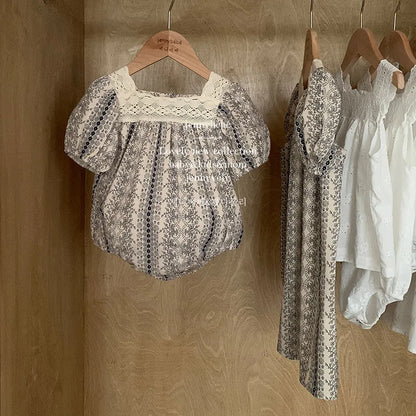 Kids Clothes Toddler Girl Dress Floral Vintage Lace Dress Princess Vestido Short Sleeve Summer Casual Costumes Children Clothing