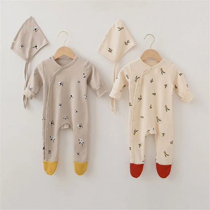 Fashion Baby Romper With Hats Long Sleeve Cotton Baby Girl Jumpsuits Newborn Baby Boy Clothes