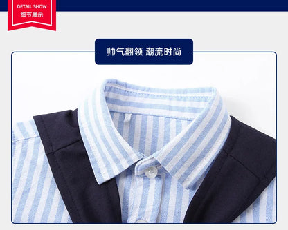 Baby Boys Blouses Toddler Striped Outerwear Kids Shawl Jacket Comfortable Shirts 2024 Spring Autumn Children's Clothing Casual