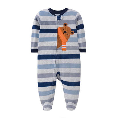 Newborn Baby Boy Clothes Fleece Warm Infant Baby Rompers Spring Autumn Toddler Girls Jumpsuit Kids Costume