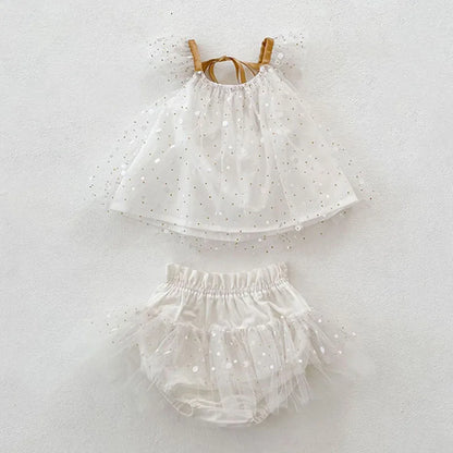 Toddler Baby Girl Suit Clothes Toddler Short Sleeves Shirt+PP Bread Shorts 2PCS Baby Girl Plaid Suit Baby Girl Summer Clothes