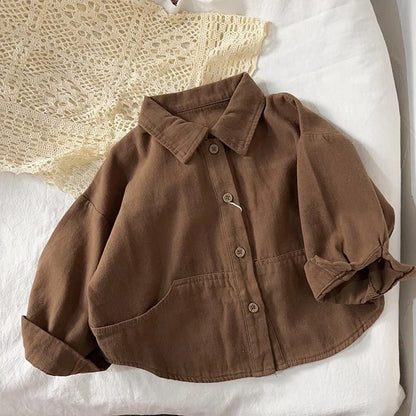 Boys Baby's Kids Blouse Coat Jacket Outwear Cotton 2024 Lapel Spring Autumn Shirts Outwear Sunscreen Beach Children's Clothing