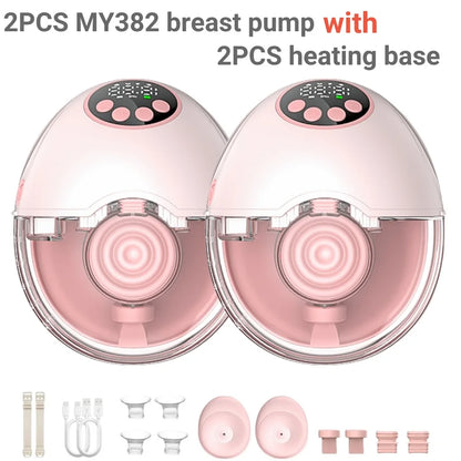 Breast Pump Electric Handsfree BPA Free With Heating & UV Sterilize Lid Optional Wireless Upgrade Wearable Breastfeeding Pump