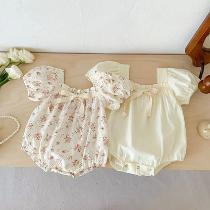 Baby Clothing Summer Newborn Clothing Floral Romper TGie Jumpsuits Short Sleeve Sunsuits 0-2Y Infant Rompers