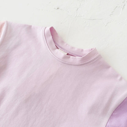 Summer Children's Clothes Baby Boy T-Shirt+Pant 2Pcs Kids Solid Short Sleeve Elastic Waist Suit Toddle Girl Clothes Baby Outfit