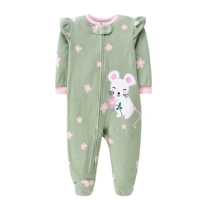 Newborn Baby Boy Clothes Fleece Warm Infant Baby Rompers Spring Autumn Toddler Girls Jumpsuit Kids Costume