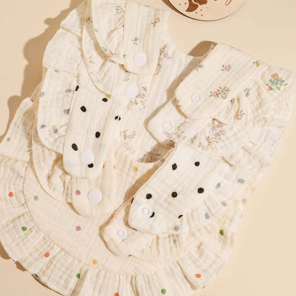 3pcs Baby Cute Ruffle Edge Saliva Towel Kids Feeding Anti Dirty Bibs Infant Burp Cloth Newborn Fashion Gift Set Accessories