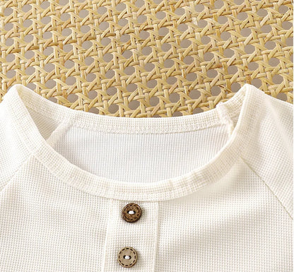 Kids Clothes Girls Outfit Summer Baby Boys Waffles Clothes Sets  Color Short Sleeve Tops Shorts 2PCS SuitComfortable Breathable