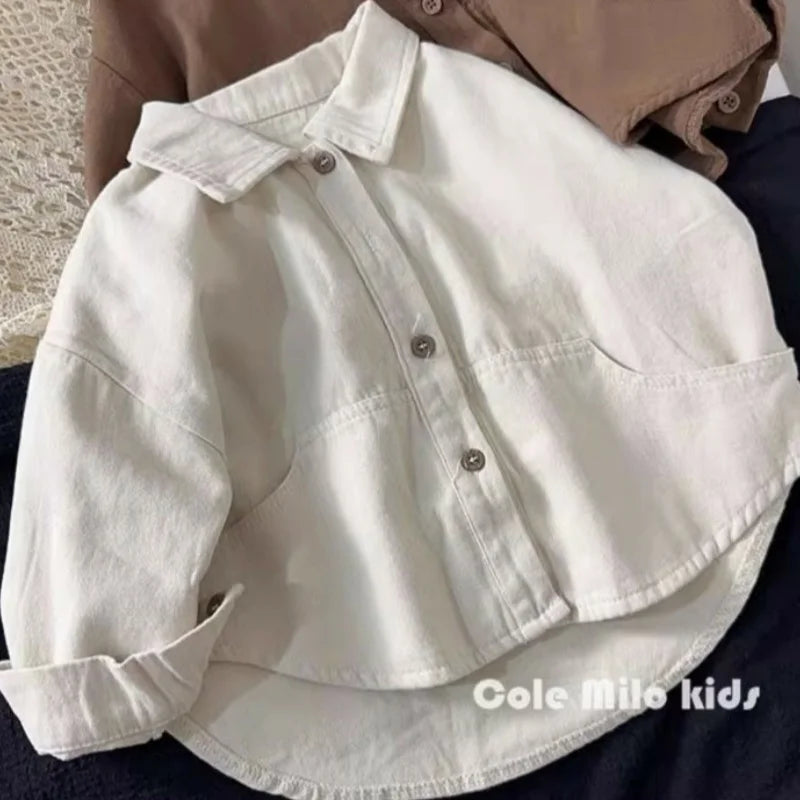 Boys Baby's Kids Blouse Coat Jacket Outwear Cotton 2024 Lapel Spring Autumn Shirts Outwear Sunscreen Beach Children's Clothing