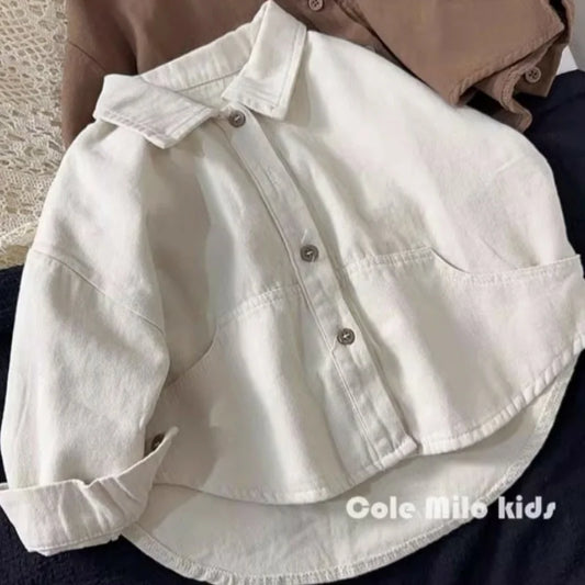 Boys Baby's Kids Blouse Coat Jacket Outwear Cotton 2024 Lapel Spring Autumn Shirts Outwear Sunscreen Beach Children's Clothing