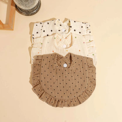3pcs Baby Cute Ruffle Edge Saliva Towel Kids Feeding Anti Dirty Bibs Infant Burp Cloth Newborn Fashion Gift Set Accessories