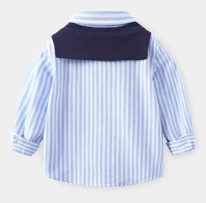 Baby Boys Blouses Toddler Striped Outerwear Kids Shawl Jacket Comfortable Shirts 2024 Spring Autumn Children's Clothing Casual