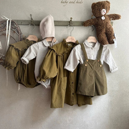 Baby Boys Clothes Girls Plaid Romper Long Sleeve Infant Bodysuit Custumes for Babies Romper Newborn Baby Clothes with Pockets