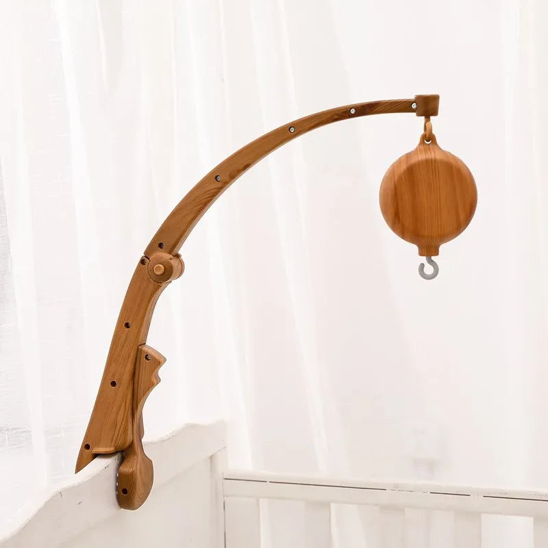Crib Mobile Bed Bell Wooden Baby Rattles Soft Felt Cartoon Animal Bed Bell Newborn Music Box Hanging Toy Crib Bracket Baby Gifts
