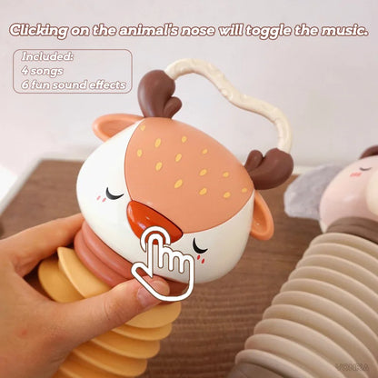 2-in-1 Electronic Accordion Baby Crib Pendant Bed Bell Stroller Toddler Rattles Sensory For Newborn Toys 0 12 24 36 Months