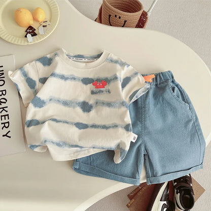 Summer toddler baby boy's clothing outfits sets striped T-shirt+shorts suits for infant boy's clothes outer wear casual sets