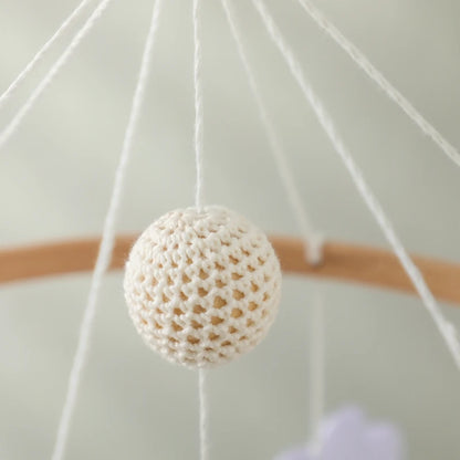 Crib Mobile Bed Bell Wooden Baby Rattles Soft Felt Cartoon Animal Bed Bell Newborn Music Box Hanging Toy Crib Bracket Baby Gifts