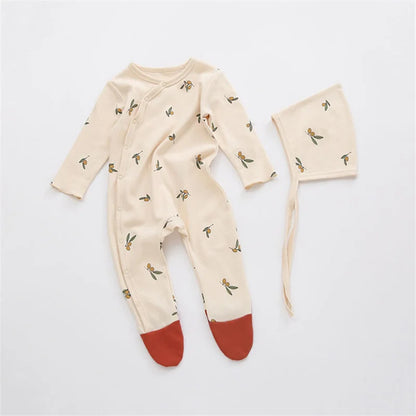 Fashion Baby Romper With Hats Long Sleeve Cotton Baby Girl Jumpsuits Newborn Baby Boy Clothes
