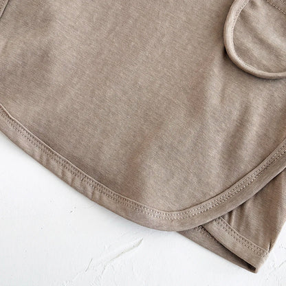 Toddler Baby Summer Casual Clothes Sets Solid Color With Pocket T-shirt Tops+Striped Triangle Shorts Boys Girls Clothes 2Pcs/Set