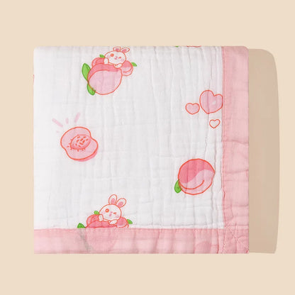 Baby blanket cotton 6 layers newborn swaddle blanket cartoon high-density breathable children's blanket